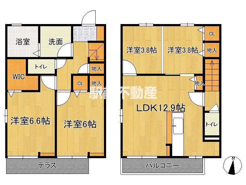 RICHE今宿東(4LDK/1階)の間取り写真
