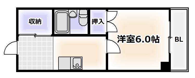 コーポアビコ(1K/3階)の間取り写真
