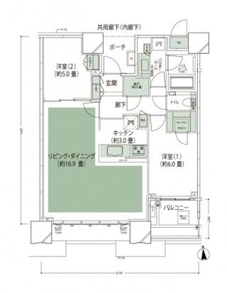 DEUX TOURS イースト/ドゥトゥール イースト(2SLDK/34階)の間取り写真
