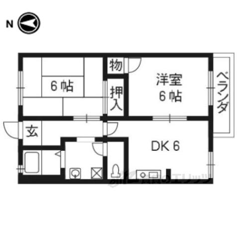 コーポグレース(2DK/1階)の間取り写真