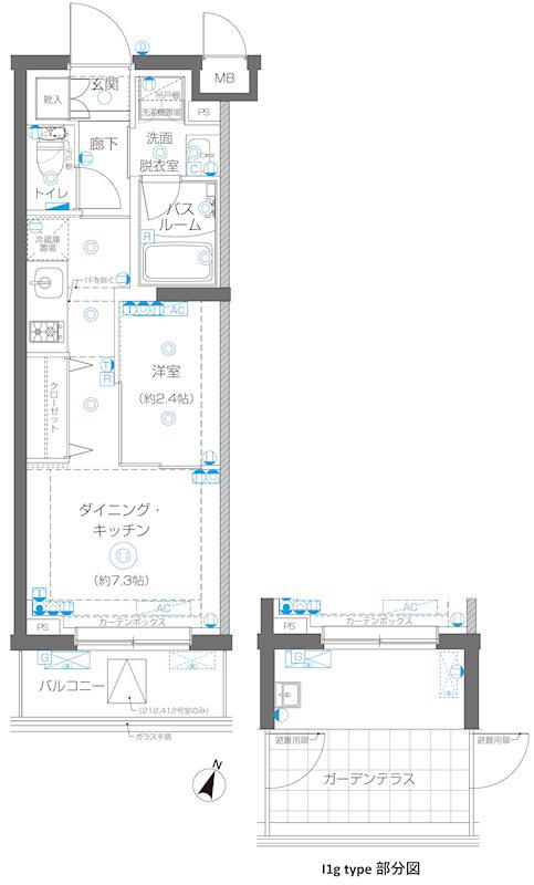 ZOOM蒲田イースト(1DK/1階)の間取り写真