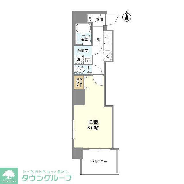 グランドアーク笹塚(1K/8階)の間取り写真