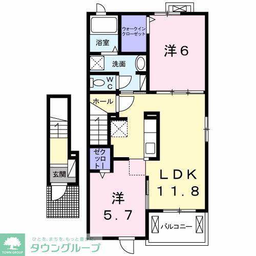クレメント・IV(2LDK/2階)の間取り写真