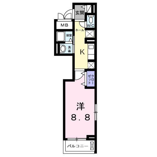 サピー日英III(1K/3階)の間取り写真