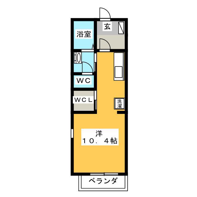 シャインIII(ワンルーム/2階)の間取り写真