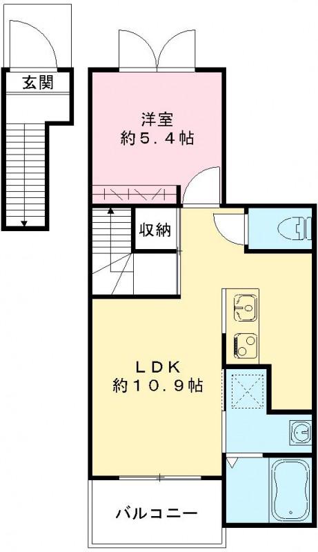 プロムナード ヴィラ III(1LDK/2階)の間取り写真