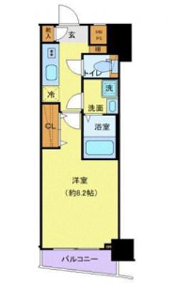クレヴィスタ光が丘(1K/1階)の間取り写真