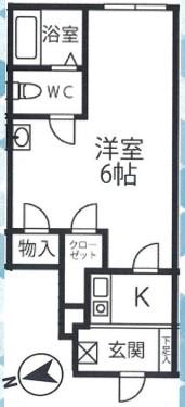 ウィンズパレ高井戸西(1K/1階)の間取り写真