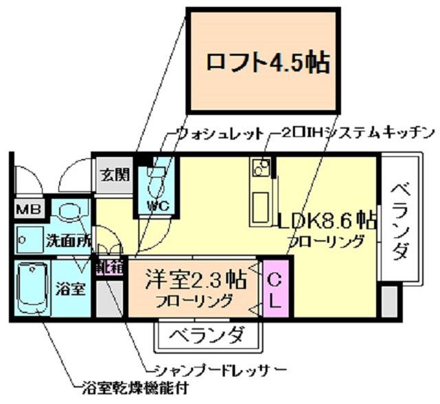 ONLYONE池田(1LDK/8階)の間取り写真