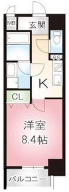 ECRIN 上前津(1K/2階)の間取り写真