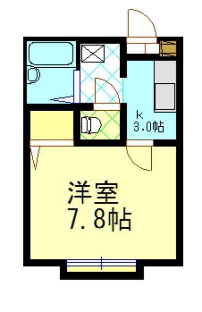 ドミールきくせい(1K/1階)の間取り写真
