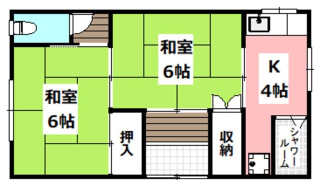 千里丘東文化(2K/2階)の間取り写真