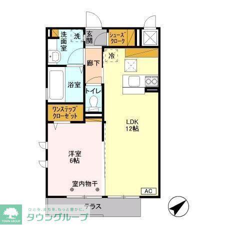 八千代の杜 ノースヒルL(1LDK/1階)の間取り写真