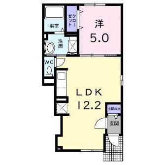 スパライ銀世 VI(1LDK/1階)の間取り写真