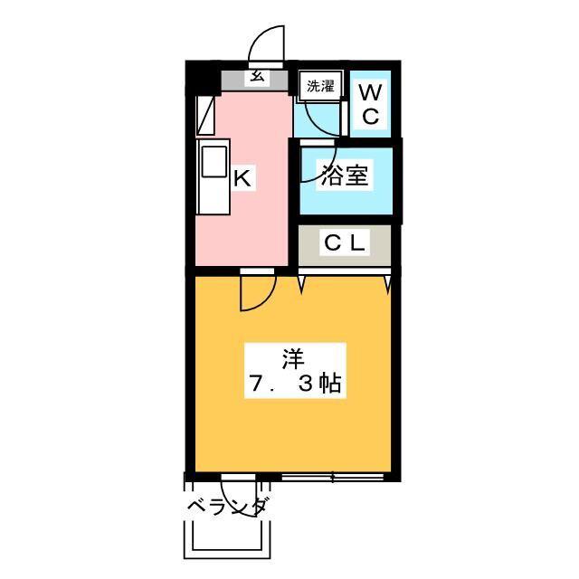 パル湘南台(1K/3階)の間取り写真