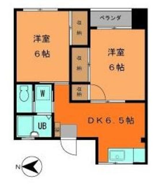 メゾン高橋(2DK/2階)の間取り写真