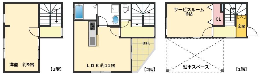 リュイール長砂(1SLDK/1階)の間取り写真