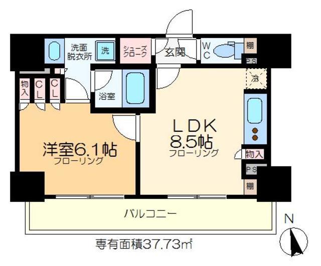 パークアクシス東陽町・親水公園(1LDK/12階)の間取り写真