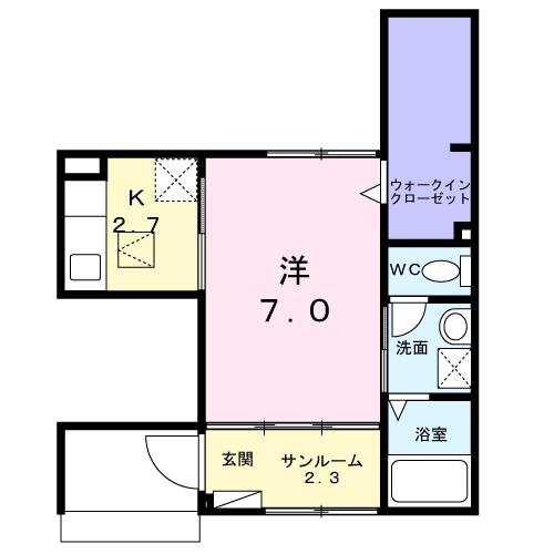 ユーステス鎌倉(1K/1階)の間取り写真