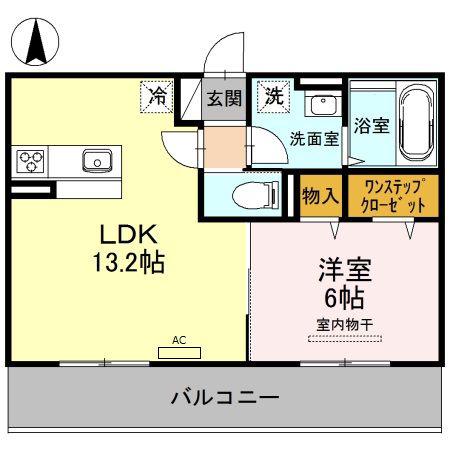 ル・フルーレ(1LDK/2階)の間取り写真