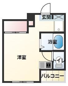 エンゼルハイム(ワンルーム/4階)の間取り写真