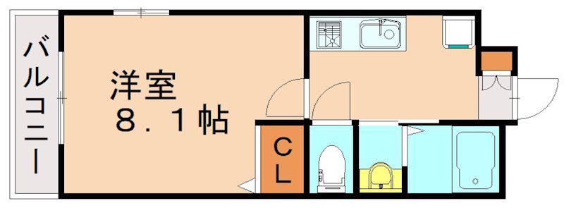 A&E GLANZ(1K/1階)の間取り写真