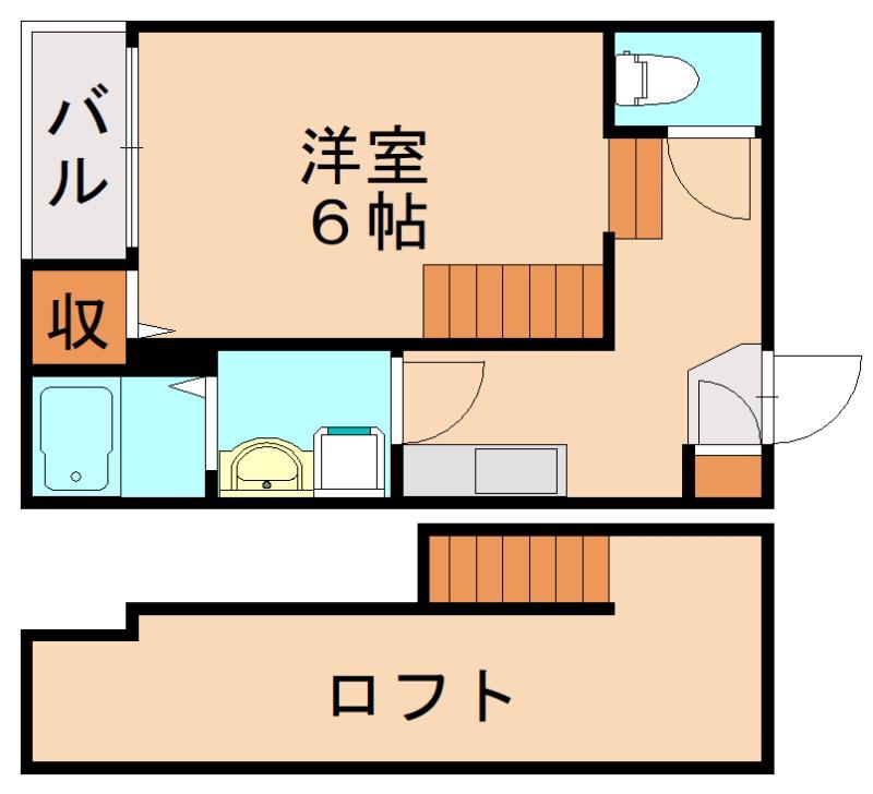 ハーモニーテラス香椎IV(1K/1階)の間取り写真
