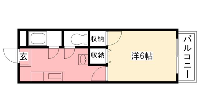 ハイツマス井2(1DK/1階)の間取り写真