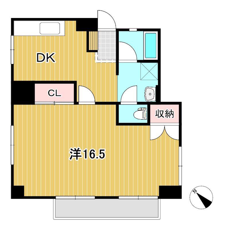 コーポラス明和(1DK/2階)の間取り写真