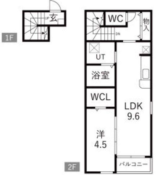 S.CREST(1LDK/2階)の間取り写真