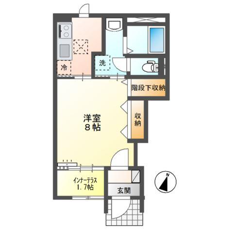 ESPIGAS(1K/1階)の間取り写真