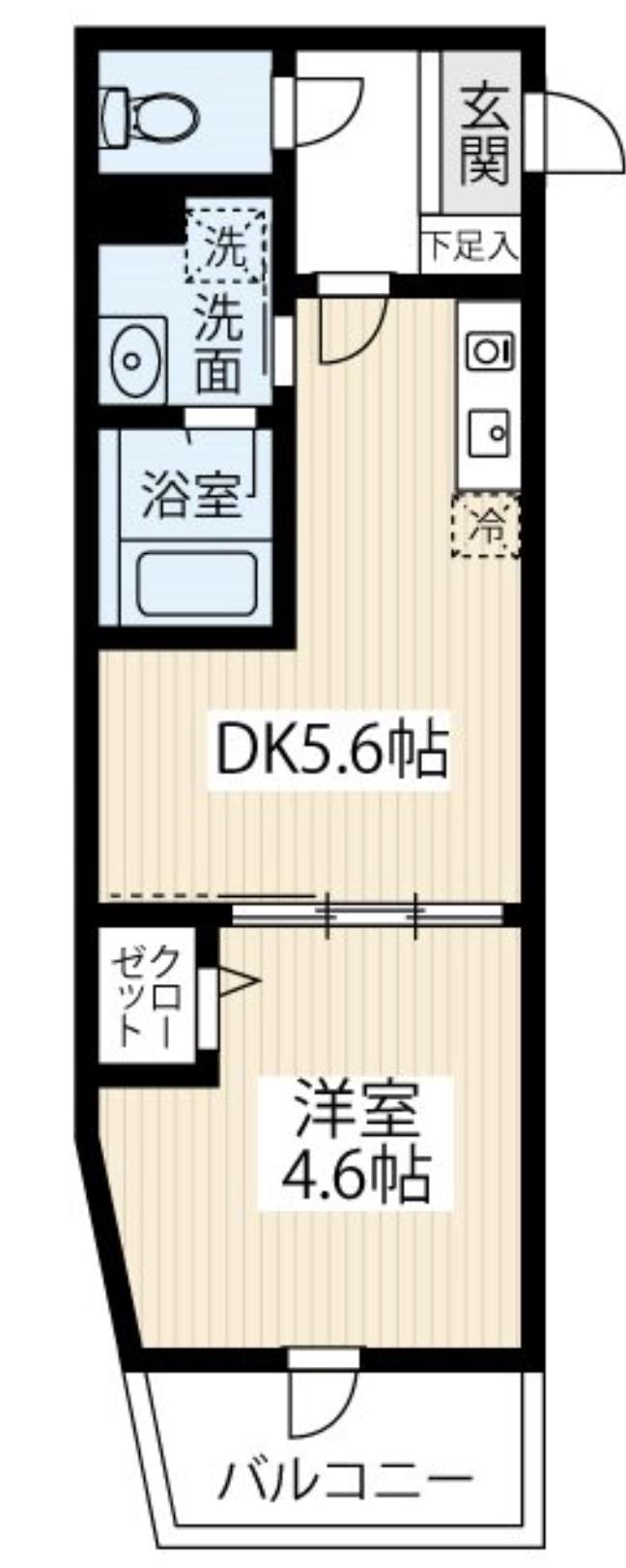 ARCOBALENO SHINITABASHI(1DK/1階)の間取り写真