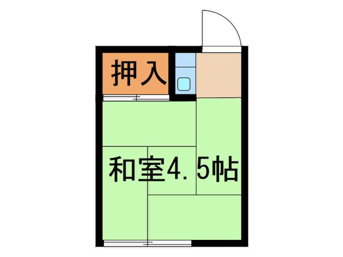 川井荘(ワンルーム/2階)の間取り写真