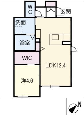 U-I2(1LDK/1階)の間取り写真
