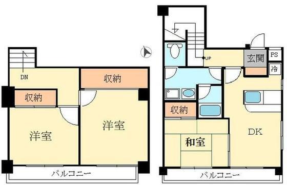 マンシオンアチェ・イー(3DK/5階)の間取り写真