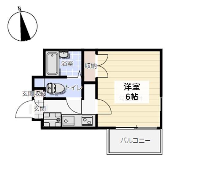 ジュネス城北新町II(1K/2階)の間取り写真