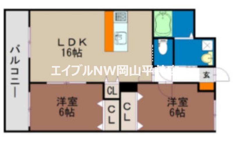 Y.A.F.福富東マンション(2LDK/1階)の間取り写真