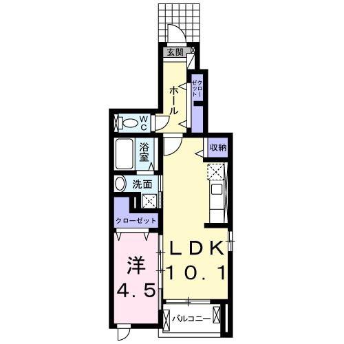 ベル ソリッソ II(1LDK/1階)の間取り写真