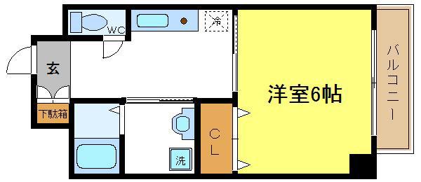 SUBWAY平野NEWHOPE(1K/3階)の間取り写真