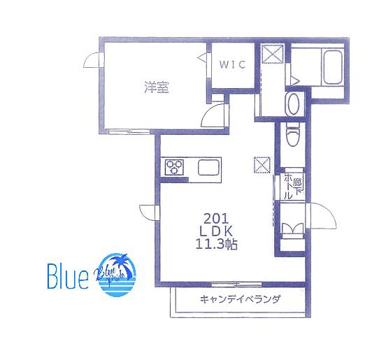 ラ・ミアヴィータ南加瀬(1LDK/2階)の間取り写真