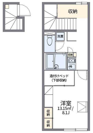 レオパレスNEW伊部(1K/2階)の間取り写真