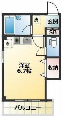 MESII(1K/4階)の間取り写真