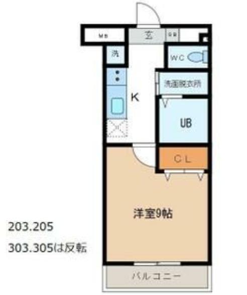 FELIZ高石(1K/3階)の間取り写真
