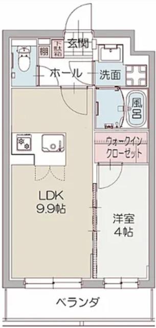 ギガサウス(1LDK/4階)の間取り写真
