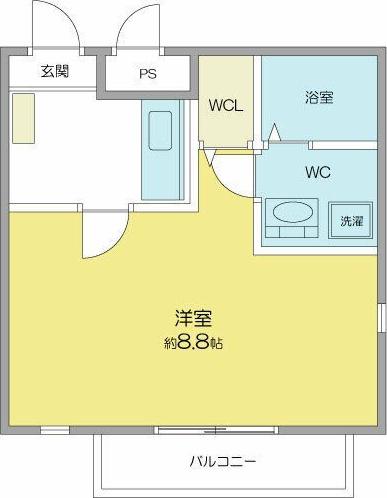 テルス ドゥ ガイア(1K/2階)の間取り写真