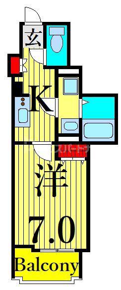 ナチュールM(1K/4階)の間取り写真