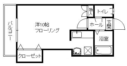 ピナクル板付(ワンルーム/2階)の間取り写真