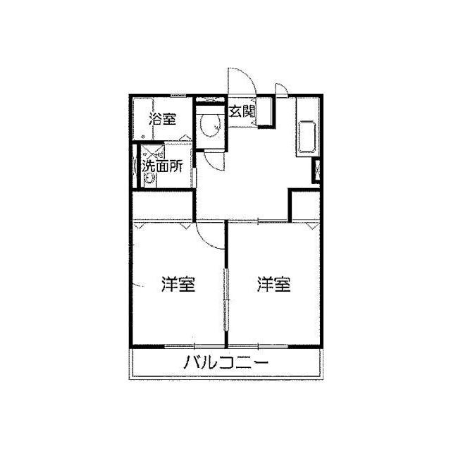 ハイツKEYウエスト(2DK/1階)の間取り写真