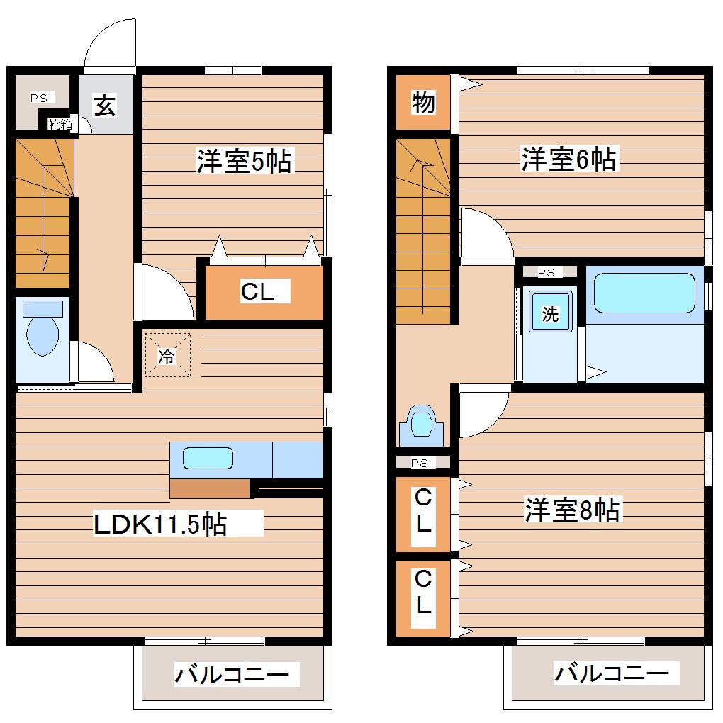 エムフィールド南中山(3LDK/1階)の間取り写真