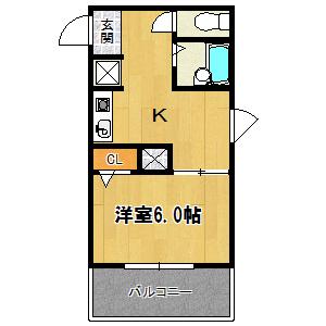 東瀬第2ビル(1K/7階)の間取り写真